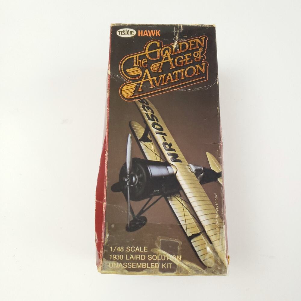 Vintage Testors Hawk 1930 Laird Solution Airplane Model Kit 1/48 Scale Golden Ag